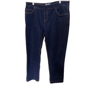 PajamaJeans Womens Dark Wash Denim Leggings Size L Stretchy Soft